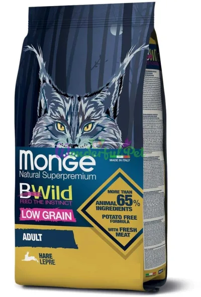 MONGE CAT BWILD LOW GRAIN Hare Meat Dry Food 10 kg