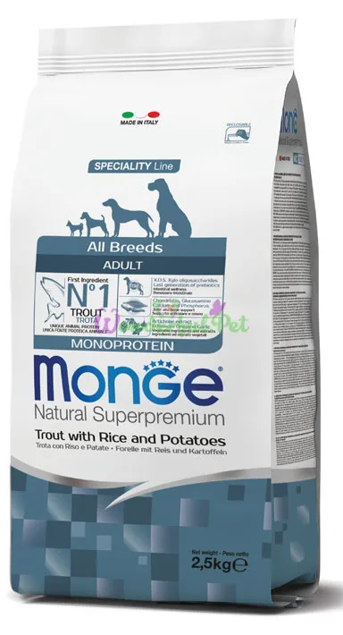 Сухой корм MONGE DOG All breeds Adult Trout 2.5 кг