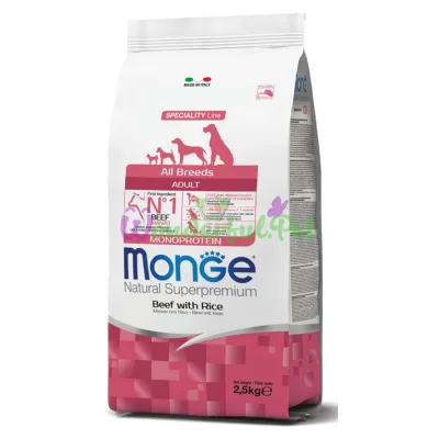 Сухой корм MONGE DOG All breeds Adult Beef Rice 2.5 кг