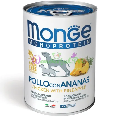 Вологий корм MONGE DOG FRUIT MONOPROTEIN Chicken Pineapple 400 г