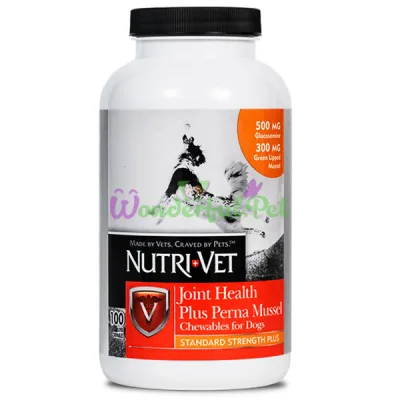 Таблетки с глюкозамином мидиями МСМ для собак Nutri-Vet Joint Health Plus Perna Mussel Dog 100 табл
