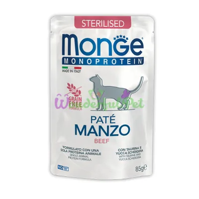 Влажный корм MONGE CAT MONOPROTEIN 100% Sterilised Beef 85 г