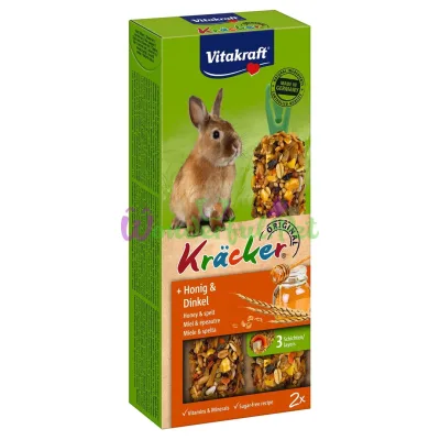 Лакомство для кроликов Vitakraft Kracker Original + Honey Spelt 100 г / 2 шт. (мед и спельта)