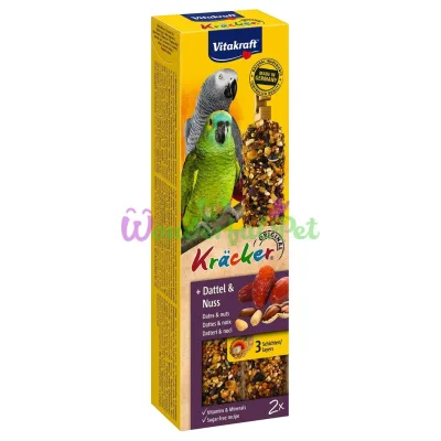 Лакомство для крупных попугаев Vitakraft Kracker Original + Dates Nuts 180 г / 2 шт. (финики и орехи)