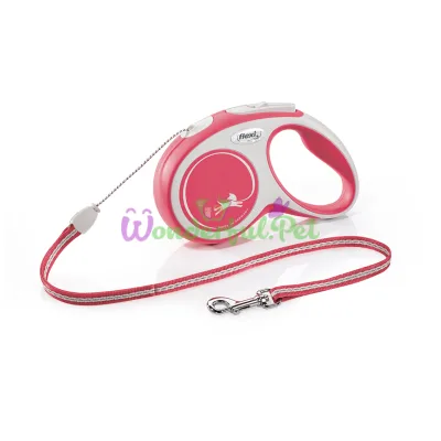 Рулетка FLEXI New Comfort Cord S, 5 м, до 12 кг, шнур, красная (2823) (12 шт кор)