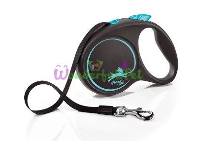 Flexi Black Design M Retractable Leash 5 m Blue Tape