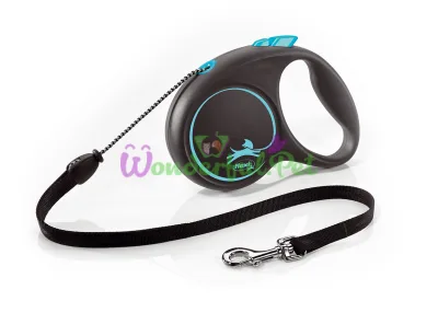 Flexi Black Design M Retractable Leash 5 m Blue Cord