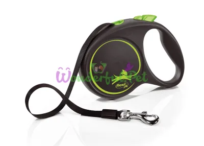 Flexi Black Design S Retractable Leash 5 m Green Tape