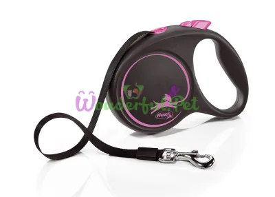 Flexi Black Design S Retractable Leash 5 m Pink Tape