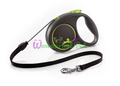 Рулетка FLEXI BLACK DESIGN XS 3 м шнур зелений
