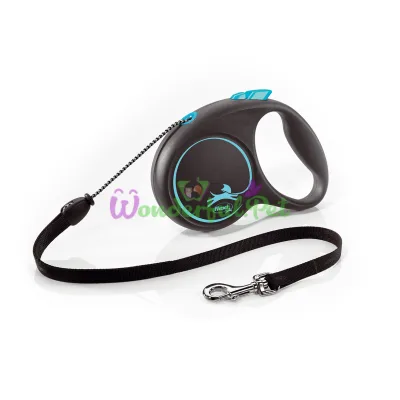 Рулетка FLEXI BLACK DESIGN XS 3 м шнур синяя