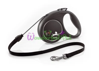 Flexi Black Design XS Retractable Leash 3 m Black Cord