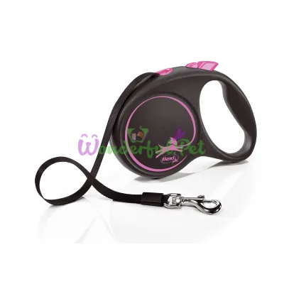 Рулетка FLEXI BLACK DESIGN M 5 м стрічка рожева
