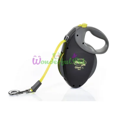 Рулетка FLEXI Giant Neon XL, 8 м, до 50 кг, лента, чёрная с жёлтым (0004) +