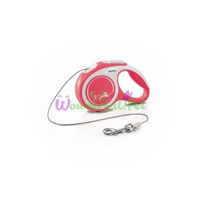Рулетка FLEXI New Comfort Cord XS, 3 м, до 8 кг, шнур, красная (2724) (12 шт кор)