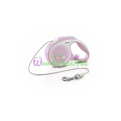 Рулетка FLEXI New Comfort Cord XS, 3 м, до 8 кг, шнур, розовая (2700) (12 шт кор)