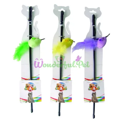 Игрушка для кошек CROCI STICK дразнилка с мышью цветная, 40 см