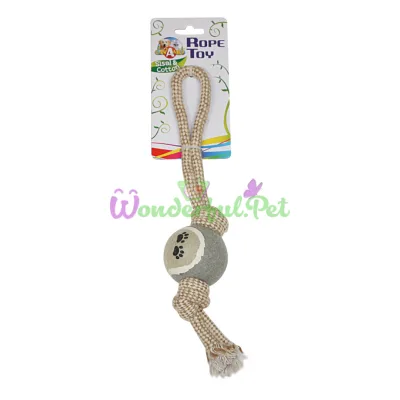 Игрушка для собак CROCI ECO канат-грейфер мяч с ручкой, котон + сизаль 6х34 см