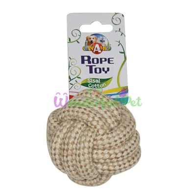 Игрушка для собак CROCI ECO канат грейфер плетеный мяч, котон+сезаль 6 см 88 г