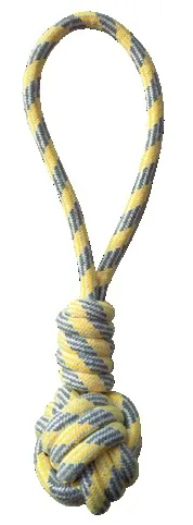 CROCI PASTEL Cotton Rope Pear with Handle for Dogs, Yellow, 40 cm