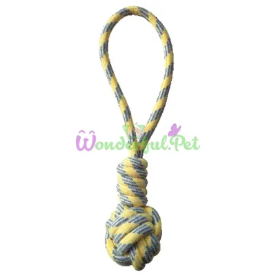 Игрушка для собак CROCI PASTEL Груша с ручкой, хлопковый канат, жёлтый, 40 см