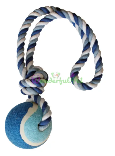 CROCI Rope Tugger with Loop and Ball, Blue, 6 cm 40 cm