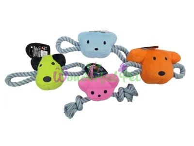 CROCI Animall Face Plush Rope Dog Toy
