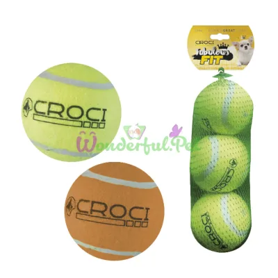 Игрушка для собак CROCI мяч теннисный, оранжевый, пищалка, 3,8 см