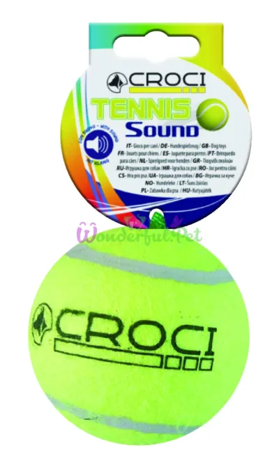CROCI Tennis Ball with Squeaker for Dogs, 10 cm