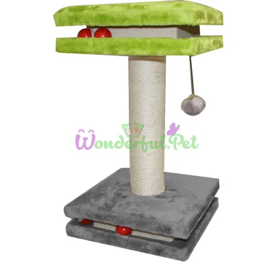 Когтеточка CROCI Interactive Floors, этажерка с шариками, плюш сезаль, 35х35х50 см