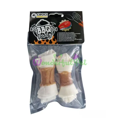 Кость жилованая узловая KingBone Salmon, с лососем, 11 см