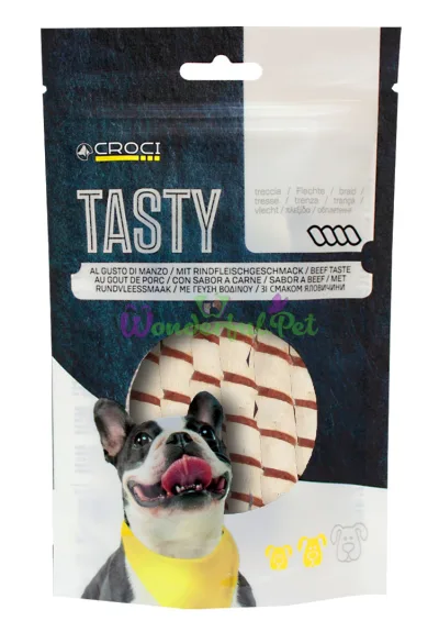 Ласощі TASTY Кручений стік качка з тріской, 80гр, 12 пак. короб. (ціна за пачку)