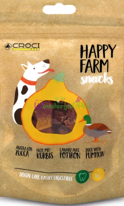 Ласощі мясні HAPPY FARM, гарбуз з качкою, 80гр, 12пач уп (ціна за 1 пач)