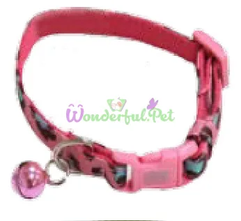 MINI JUNGLE Collar + Leash Set with Bell, Pink, Nylon, 16–24×0.8 cm, 0.8×120 cm