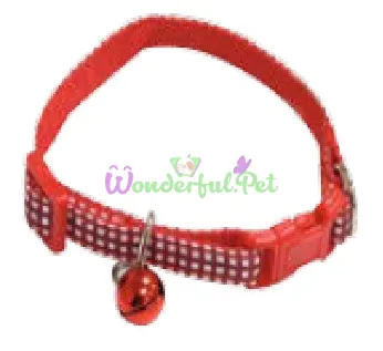 MINI PICNIC Collar + Leash Set with Bell, Red, Nylon, 16–24×0.8 cm, 0.8×120 cm
