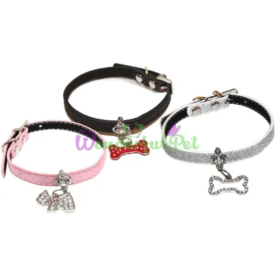 Ошейник CHARM ассорти, кожзам, стразы, 1х30 см