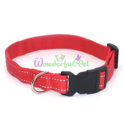 Croci Soft Reflective Red Nylon Collar, 35-55x2 cm