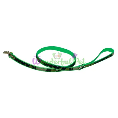 Поводок FLUO CAMOUFLAGE, хаки, кожзам джинс, 1,6х100 см