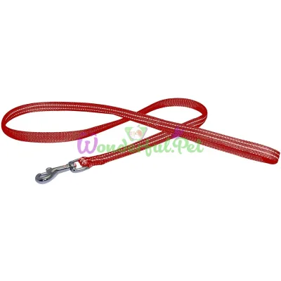 Поводок SOFT REFLECTIVE светоотражающий, мягкий, красный, нейлон, 120х2 см