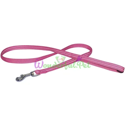 Поводок SOFT REFLECTIVE светоотражающий, мягкий, розовый, нейлон, 120х2 см