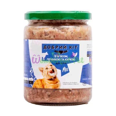 Консервированный корм Добрий Кіт Курица Печень Микс 470 г продажа от 6 шт