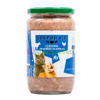 Консервированный корм Добрий Кот Курица Печень Микс 660 г продажа от 6 шт
