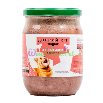 Консервированный корм Добрий Кіт Телятина 470 г продажа от 6 шт