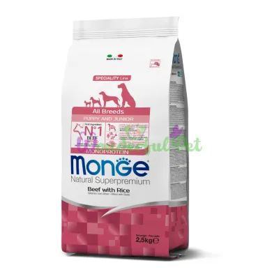 Сухой корм MONGE DOG All breeds Puppy Junior Mono Beef Rice 2.5 кг