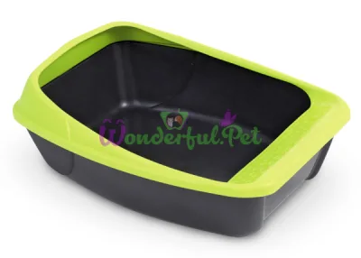 Cat Litter Tray with Frame VIRGO Dark Grey Green 52x39x20 cm