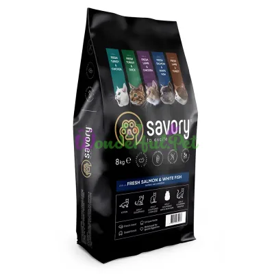 Сухий корм Savory Hair Skin Care Adult Cat Salmon 8 кг