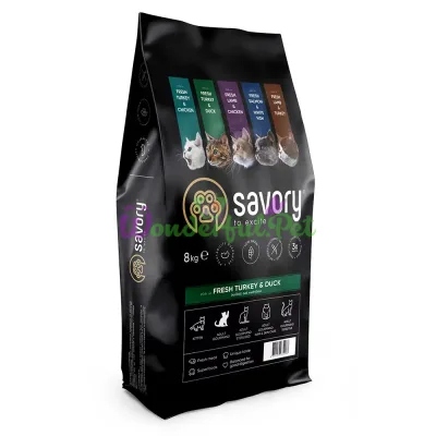 Сухий корм Savory Adult Gourmand Cat Turkey Duck 8 кг