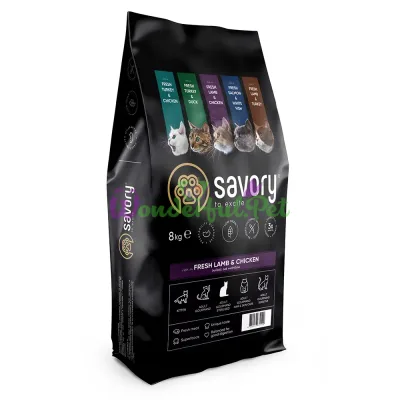 Сухой корм Savory Adult Sterilised Cat Chicken Lamb 8 кг