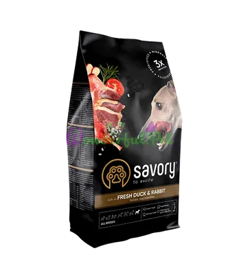 Сухий корм Savory Adult Dog All Breeds Duck Rabbit 1 кг