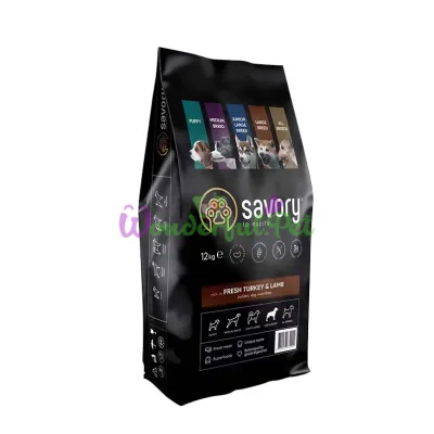 Savory Adult Dog Large Breed Turkey Lamb Dry Food 12 kg